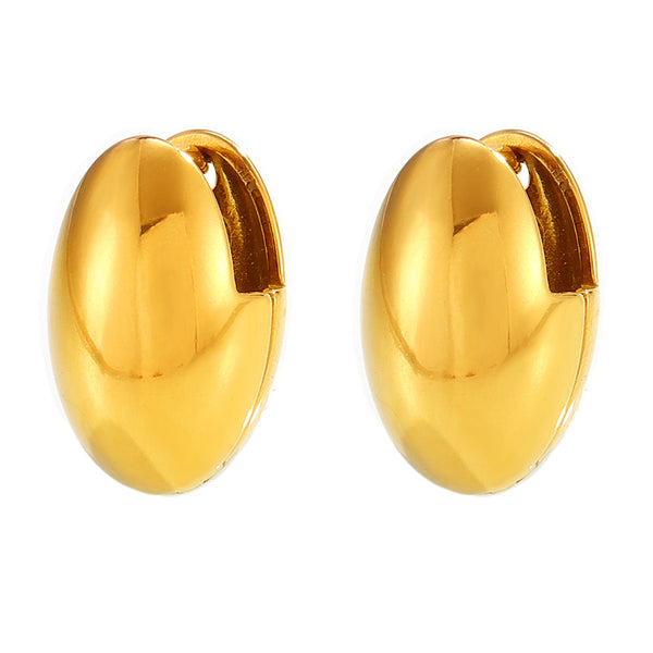 Marka goose egg ear buckle unique design light luxury titanium steel glossy earrings retro temperament earrings wholesale