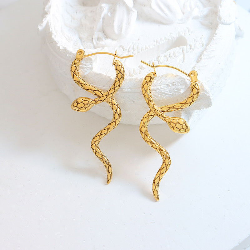Wind snake cross wrap smart snake earrings cold wind high cold temperament fashion personality trend ear jewelry 99