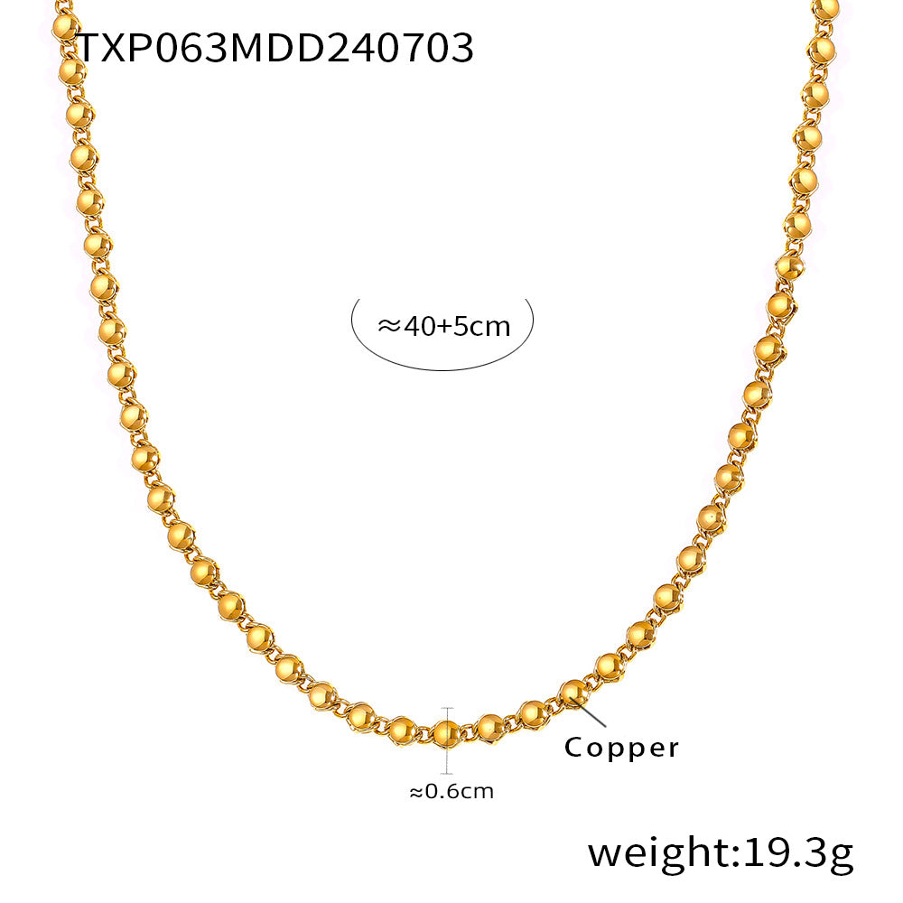 Simple personality and unique casual style jewelry geometric splicing design sense copper material gold-plated jewelry set pp