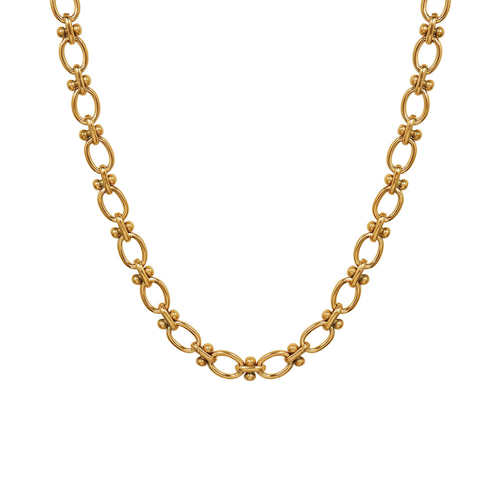 Marka European and American collarbone chain i cold wind neck chain chain splicing versatile necklace titanium steel 18K gold