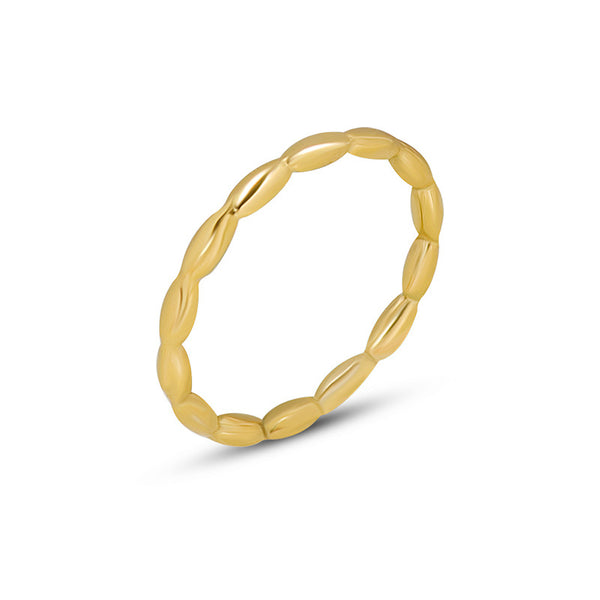 Simple and versatile stacked plain ring titanium steel women's plated 18k real gold ring tail ring jewelry A260pp