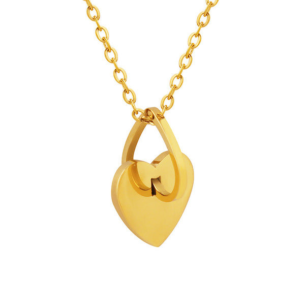 Design sense hollow peach heart love splicing pendant necklace women's spring exquisite collarbone chain P880