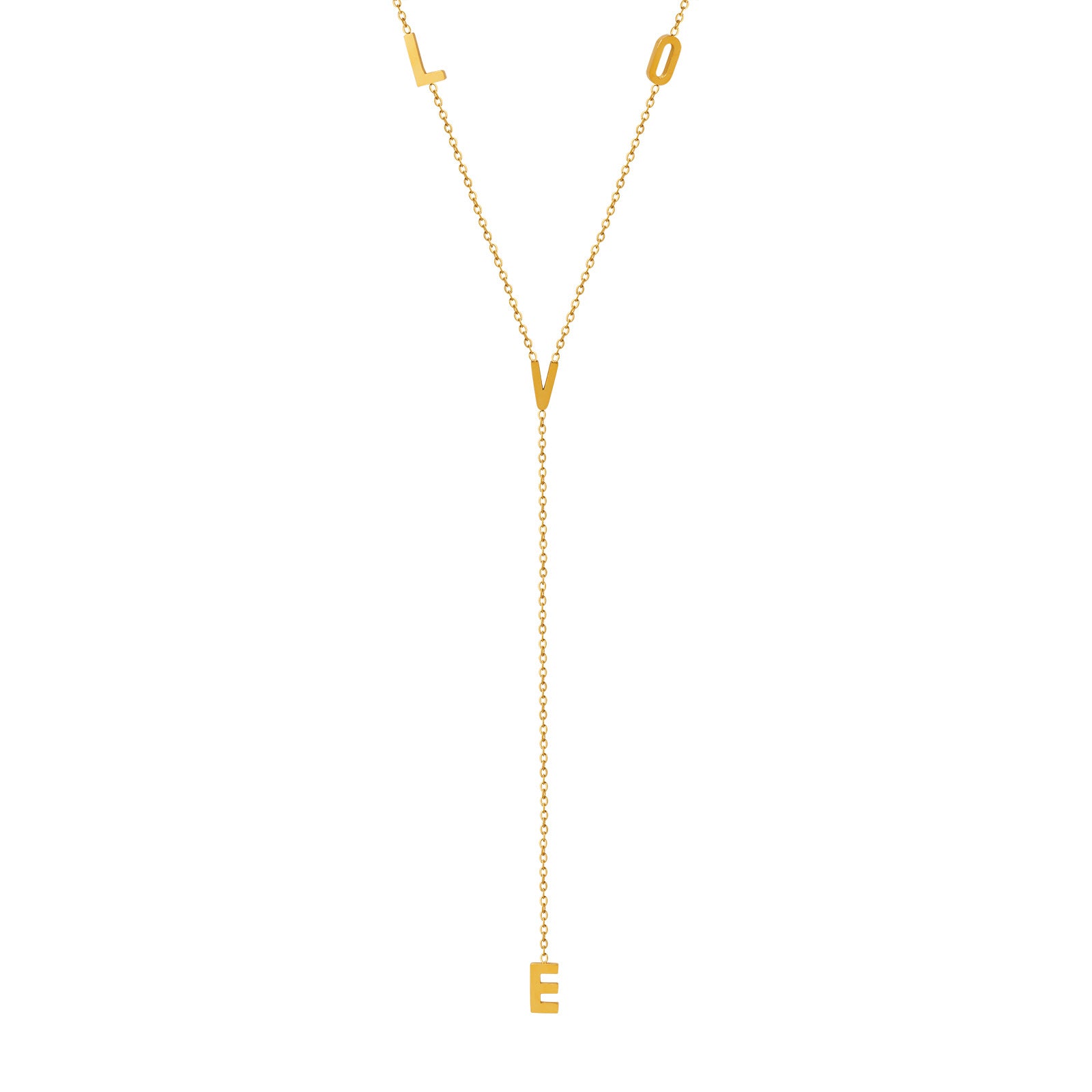 Small fresh love letter long fringed pendant necklace small personalized gold-plated fashion jewelry M014