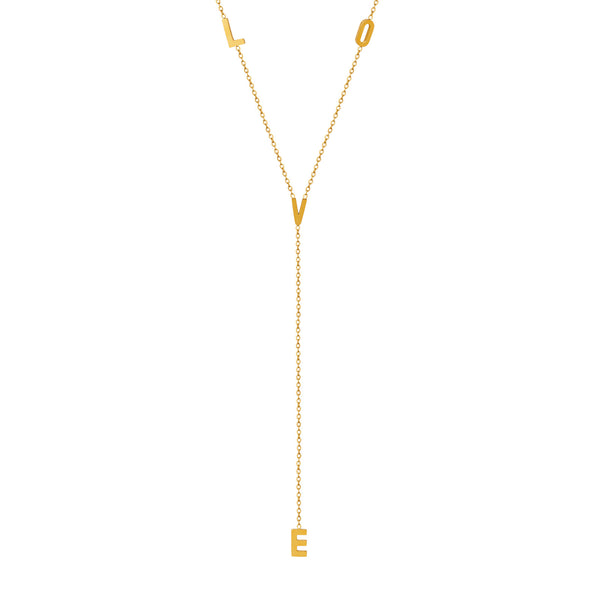 Small fresh love letter long fringed pendant necklace small personalized gold-plated fashion jewelry M014