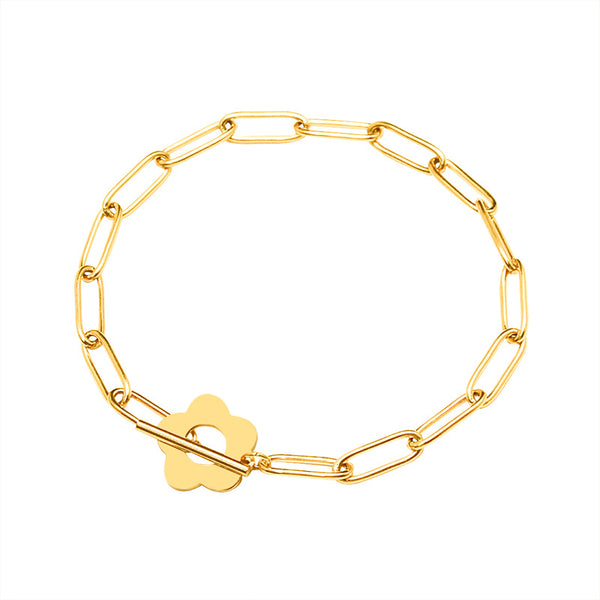 Only twenty, the same little Zouju flower versatile bracelet, titanium steel-plated 18K gold jewelry E124.
