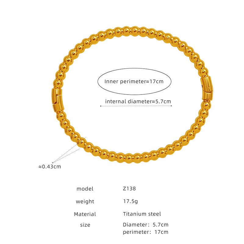 New retro versatile personality simple PVD electroplating 18k real gold non-fading opening bracelet factory wholesale 99