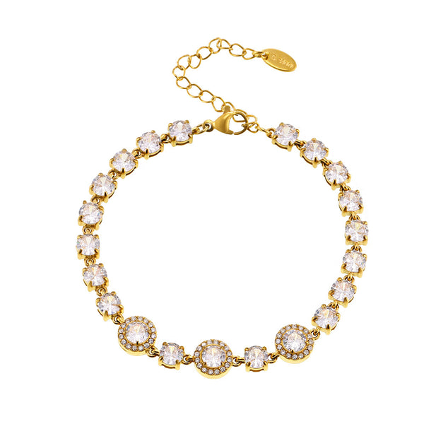 Niche design 5A zircon full diamond bracelet heavy industry design stainless steel chain decoration spot 99