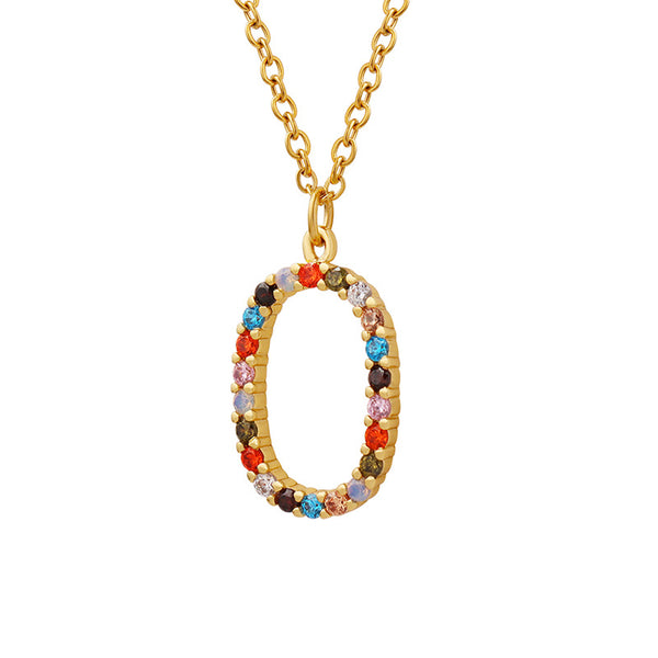Niche design sense light luxury temperament jewelry copper material inlaid with colorful zircon pendant necklace women