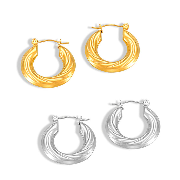 Fashion Commuter Simple Personality Twist Earrings Titanium Steel Gold Plated Geometric Multi-layer Texture Design Sense Earrings