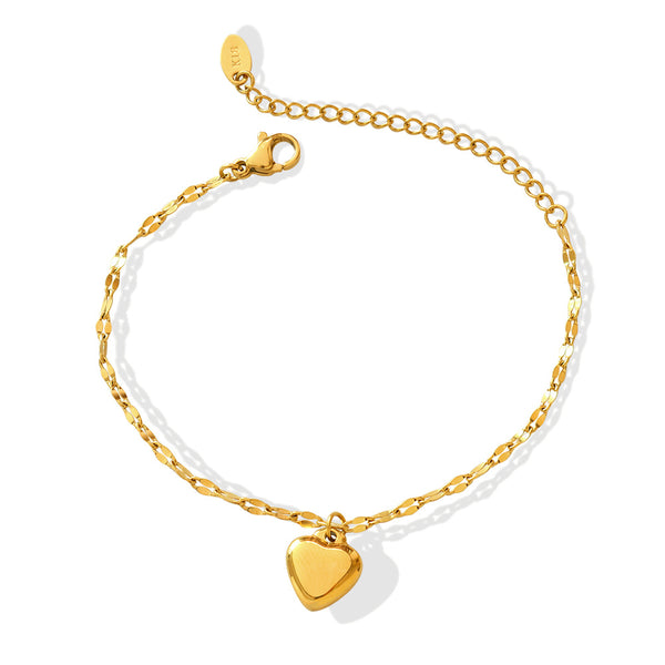 Pastoral Xiaoxiangfeng Fashion Versatile Peach Heart Love Pendant Bracelet Campus Girl Heart Small Fresh Jewelry 99