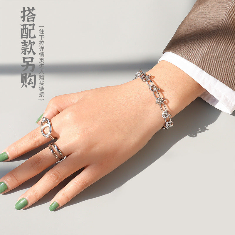 Processing custom titanium steel plated 18k real gold color retention bracelet women's jewelry European and American new jewelry exquisite