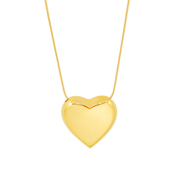 Zegl wind heart-shaped peach heart necklace women's light luxury niche design titanium steel clavicle chain neck chain jewelry P059