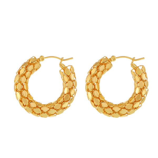 Ring fish scale earrings earrings casual vacation style earrings stainless steel plated 18K real gold jewelry wholesale 99