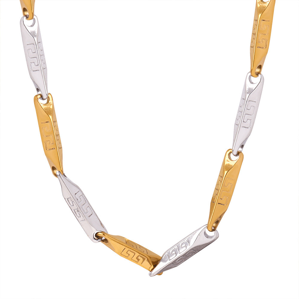 New high-end cold wind niche simple fashion versatile temperament titanium steel gold-plated personalized necklace jewelry