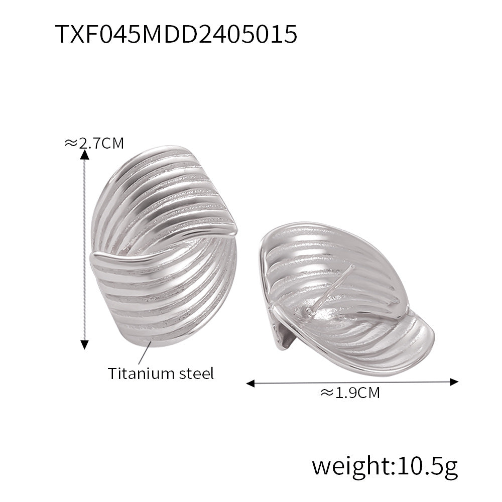 Hand polished lines, multi-layer texture design sense, staggered titanium steel jewelry set, spot supply