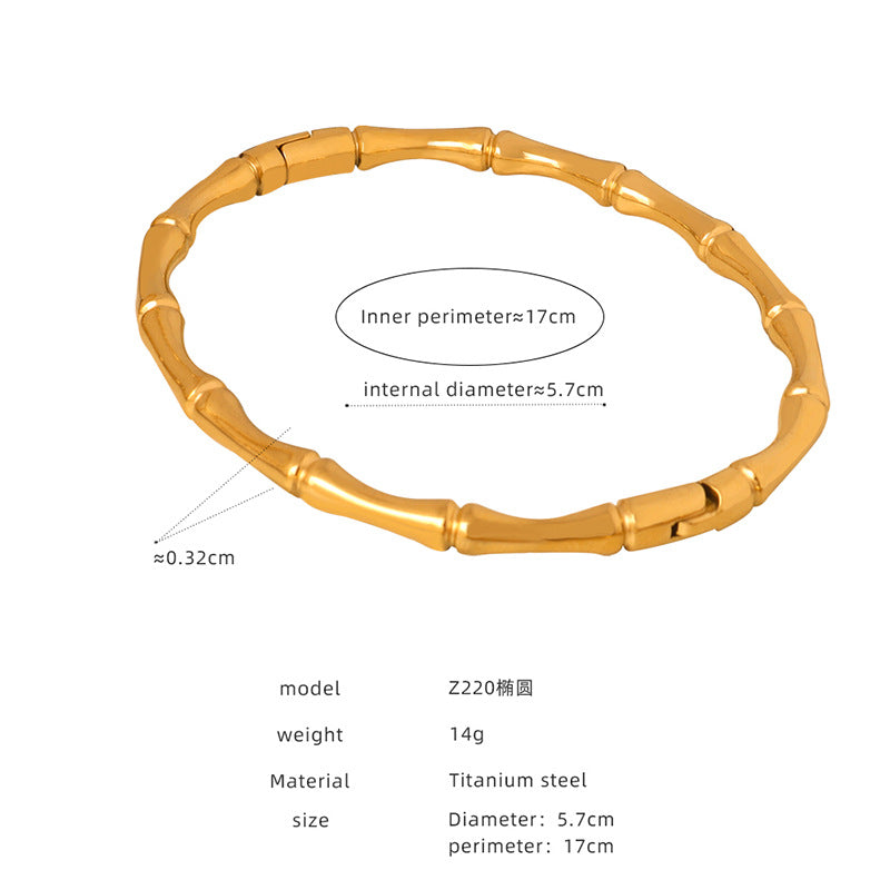 New retro versatile personality simple PVD electroplating 18k real gold non-fading opening bracelet factory wholesale 99