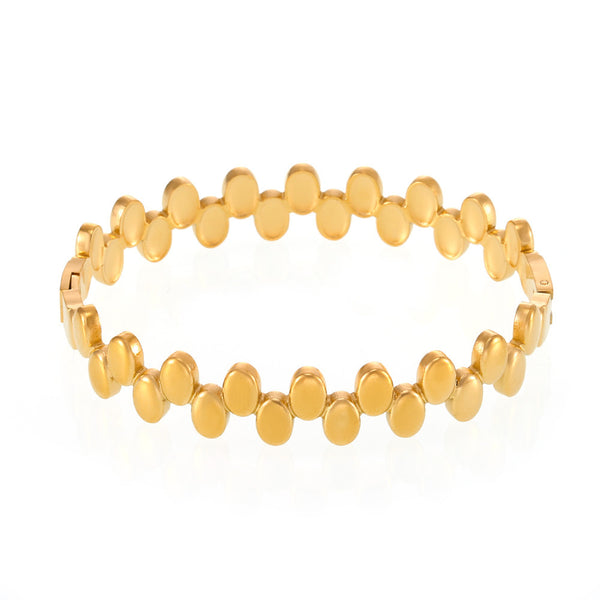 Polka dot buckle bracelet titanium steel PVD plated 18K real gold Amazon spot bracelet factory wholesale