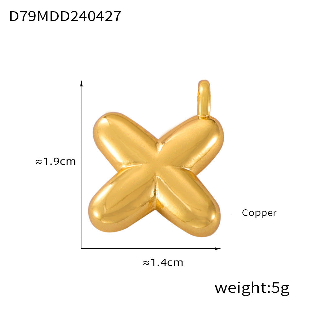 Hot Sale Glossy Bubble Balloon 26 English Letter Pendant Accessories Versatile Copper Gold Plated Jewelry 99