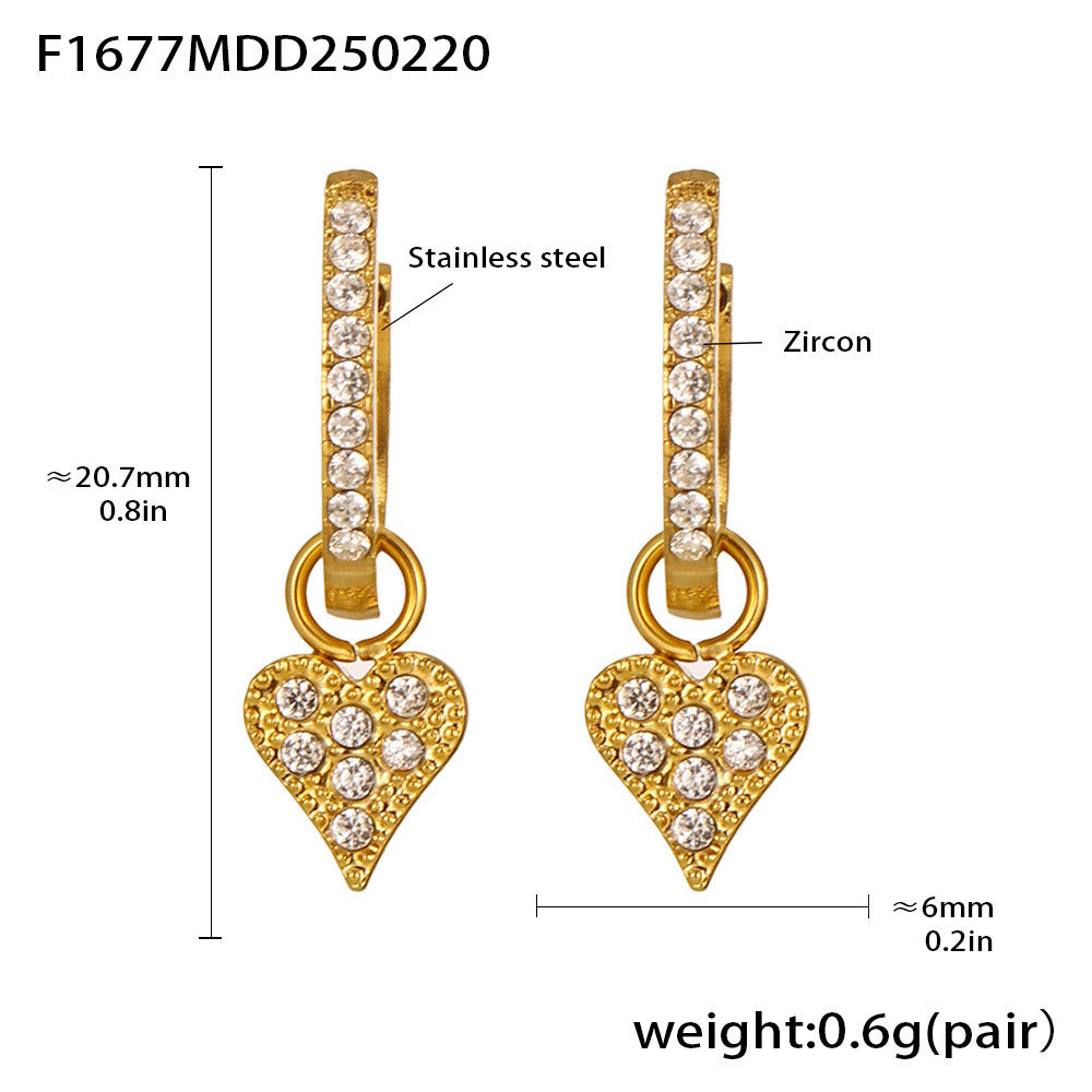 Fashion light luxury butterfly zircon pendant earrings, new hot-selling stainless steel non-fading exquisite earrings collection 99