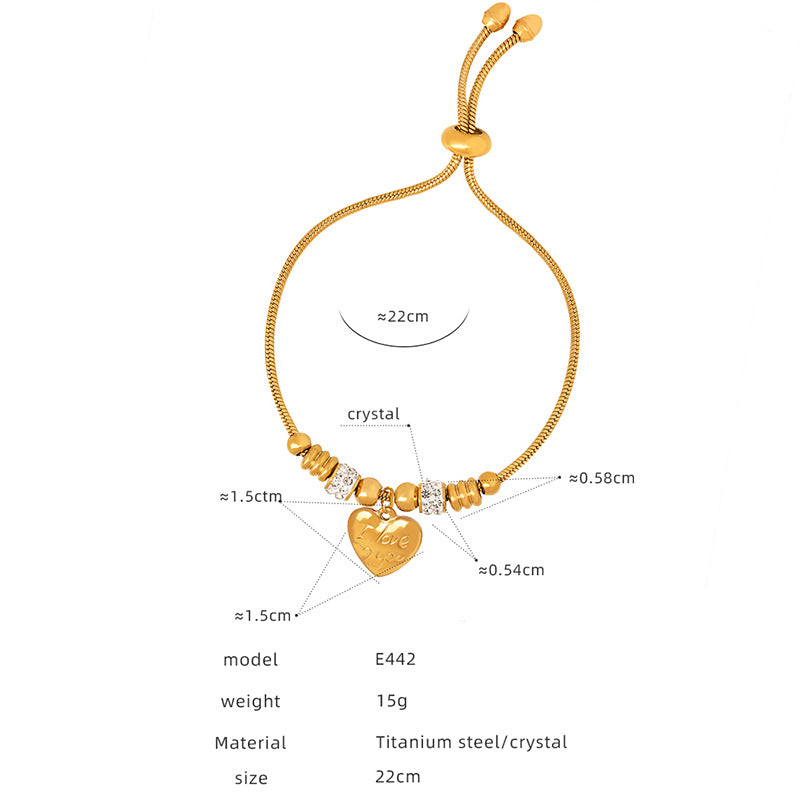 Titanium steel electroplated gold 18k does not fade, personalized exaggeration, eye pendant, bracelet, women's wholesale jewelry