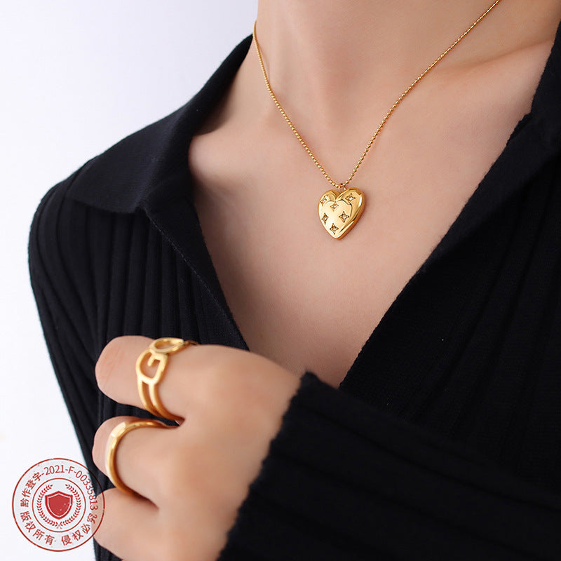 Designer texture pendant peach heart full diamond sweater chain long heart with diamond necklace P583 romantic