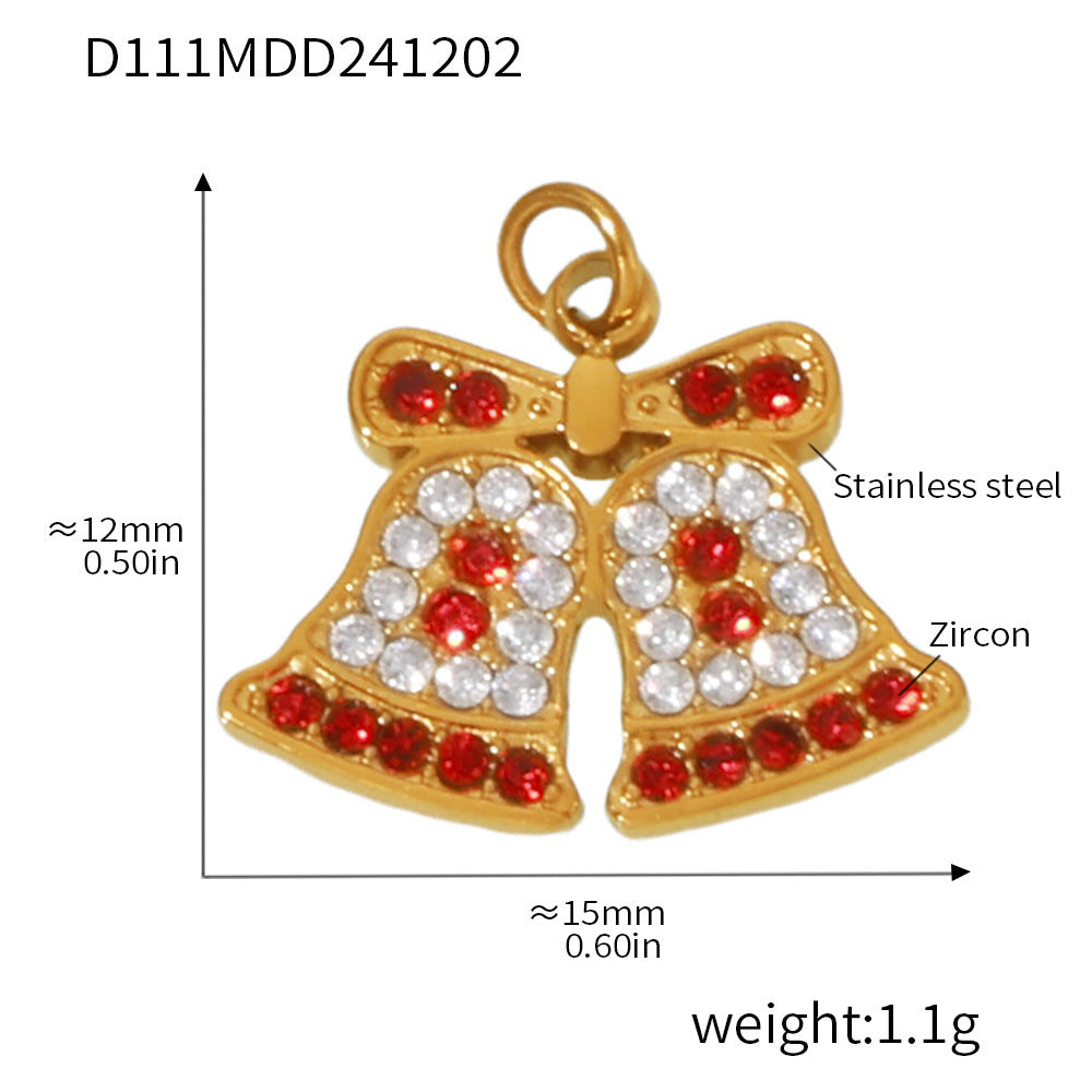 Christmas series titanium steel zircon pendant DIY jewelry cute atmosphere holiday element accessories accessories