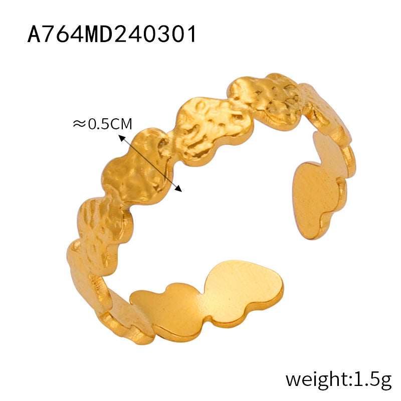 New fashion personalized design niche open ring titanium steel gold-plated geometric versatile jewelry simple jewelry wholesale