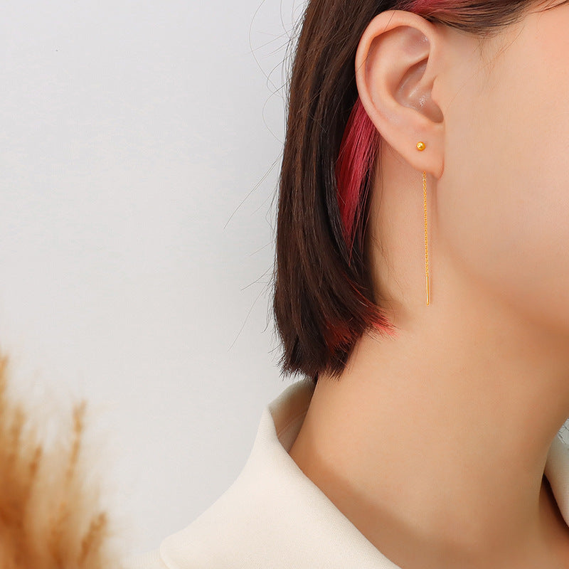 Choker romantic line simple temperament line earrings women's retro earrings titanium steel plated 18K jewelry women