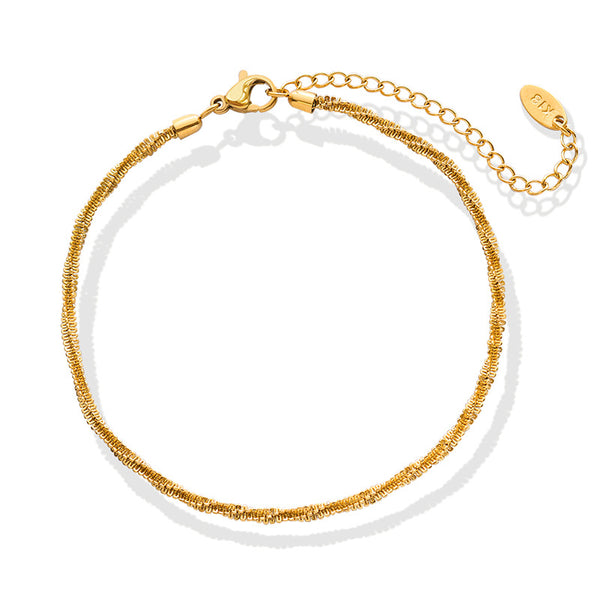 Summer exposed feet niche versatile cauliflower anklet, titanium steel 18K gold girl girlfriend accessories gift pp