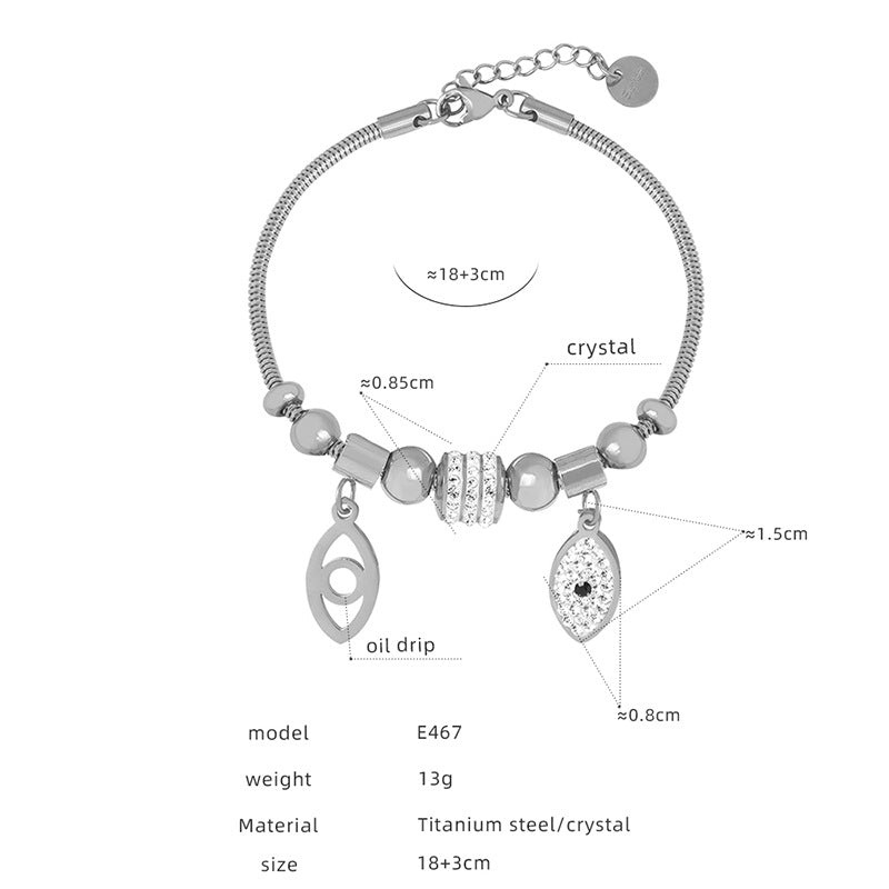 Titanium steel electroplated 18k gold non-fading pendant bracelet female, new retro heart-shaped pendant bracelet wholesale pp