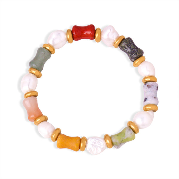 New retro light luxury natural stone handmade beaded baroque freshwater pearl bracelet fashion jewelry women