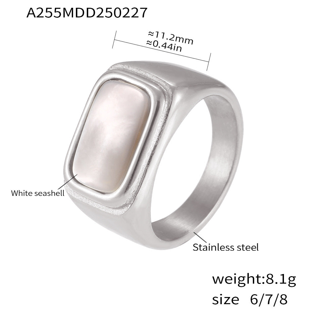 Zircon inlaid ring fashion personality stainless steel color retention index finger ring combination tide wholesale