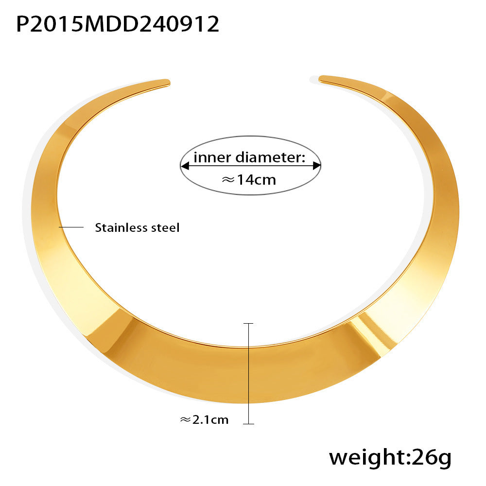 Street punk Internet celebrity collar stainless steel trend exaggerated opening collar jewelry spot wholesale jewelry pp