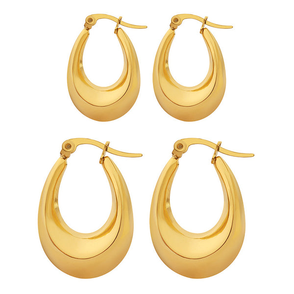 New U shape size earrings titanium steel gold-plated hot-selling European and American style does not fade fashionable personalized ear jewelry 99