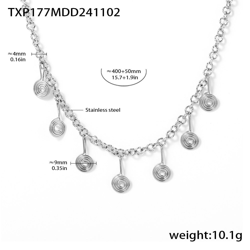 Creative stainless steel thread question mark, fringed earrings, necklace, anklet set, new ins style jewelry wholesale
