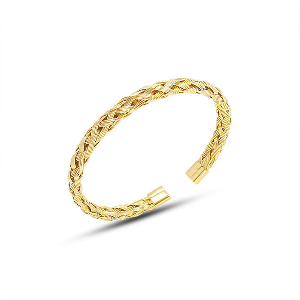 Trendy design woven DIY handmade bracelet, titanium steel plated 18k gold niche versatile personalized bracelet Z224