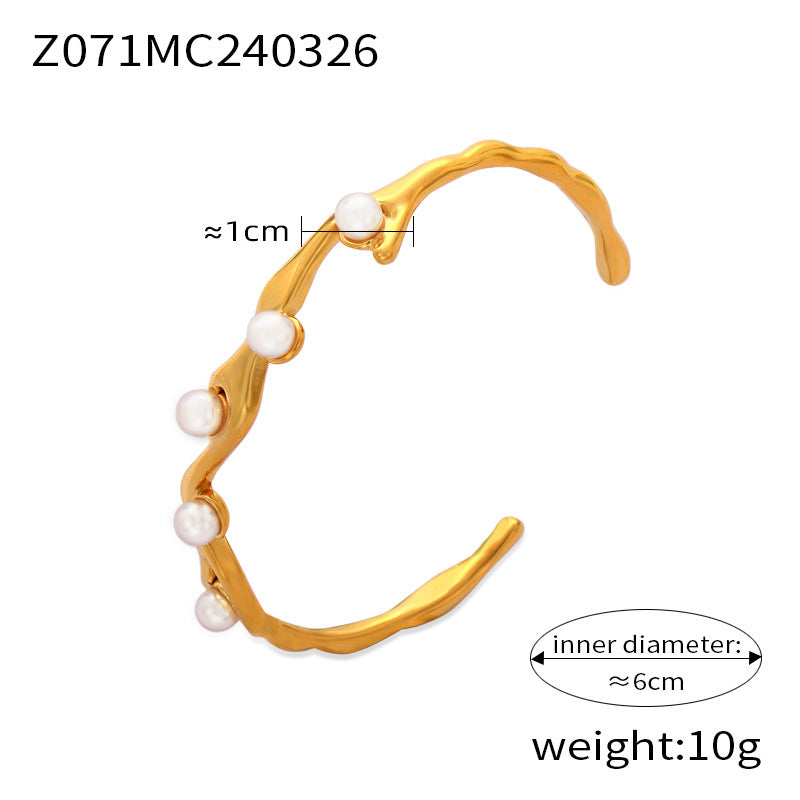 Personalized niche texture design bracelet 18K gold-plated non-fading light luxury temperament jewelry women's wholesale