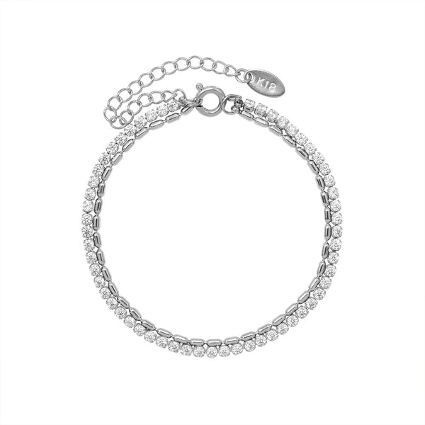 Niche design i wind full diamond zircon double layer titanium steel bracelet hot-selling hand jewelry factory hair E26199
