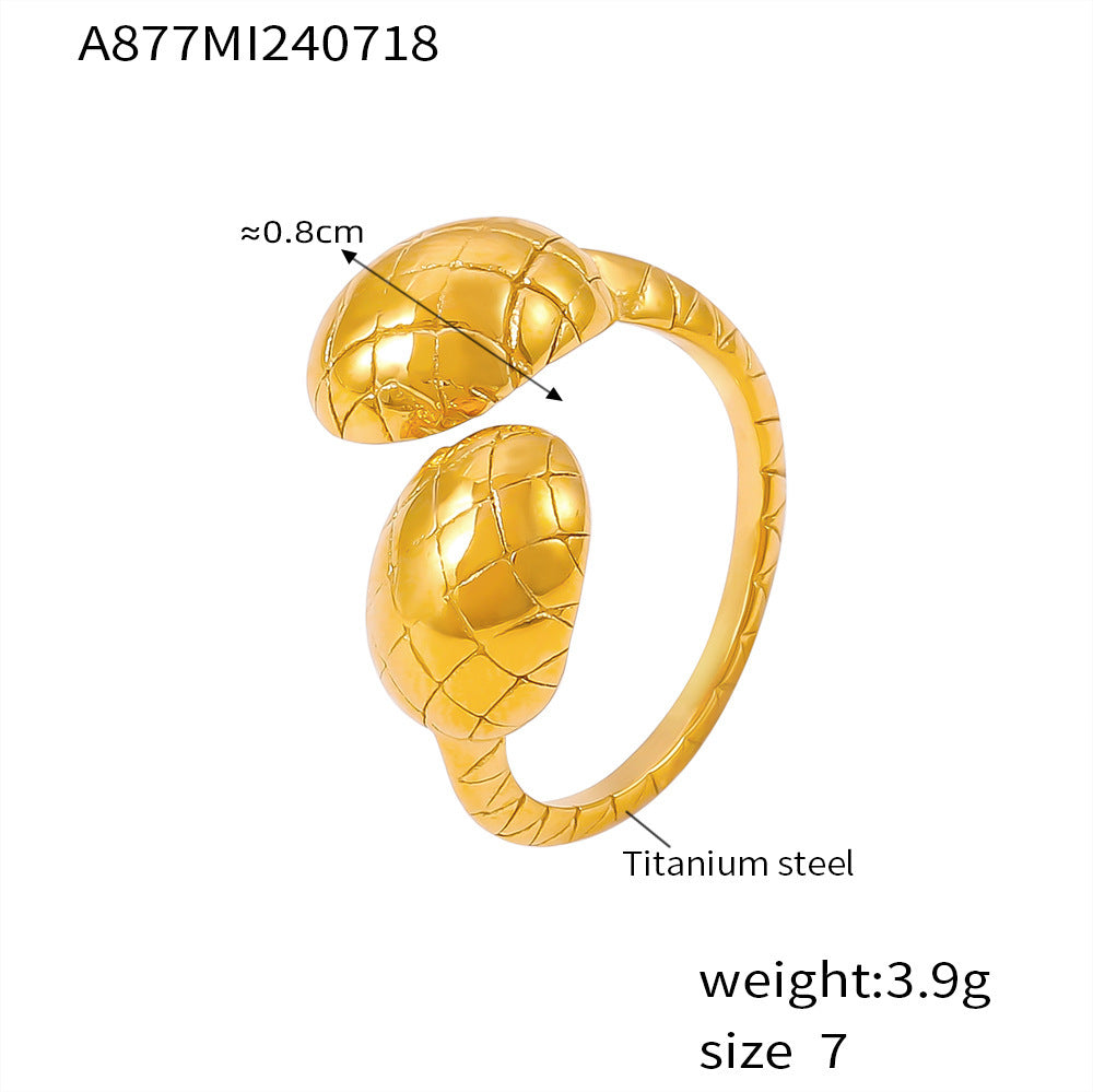 New thread opening ring creative personality design ring titanium steel plated 18k real gold jewelry women pp