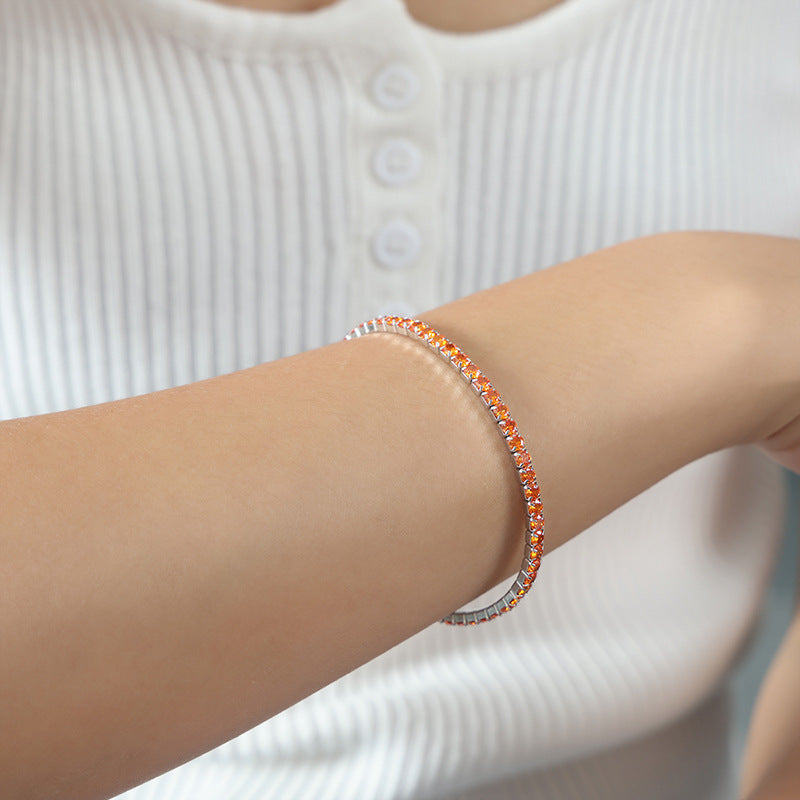 New high-end light luxury full of zircon niche design titanium steel gold-plated personalized bracelet women's jewelry wholesale