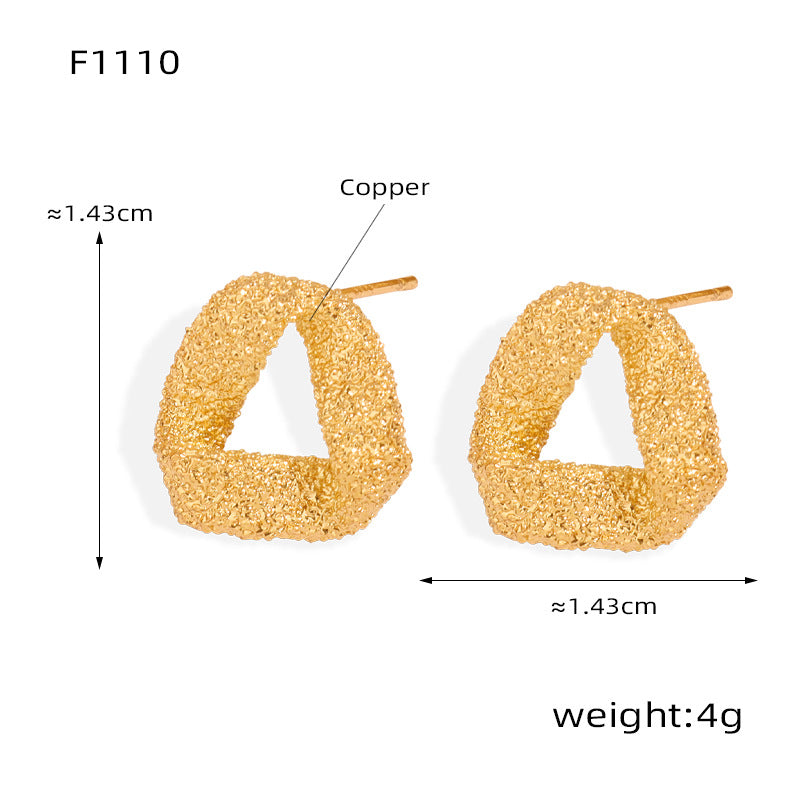 New personalized niche design copper material square geometric earrings fashion simple earrings jewelry women wholesale