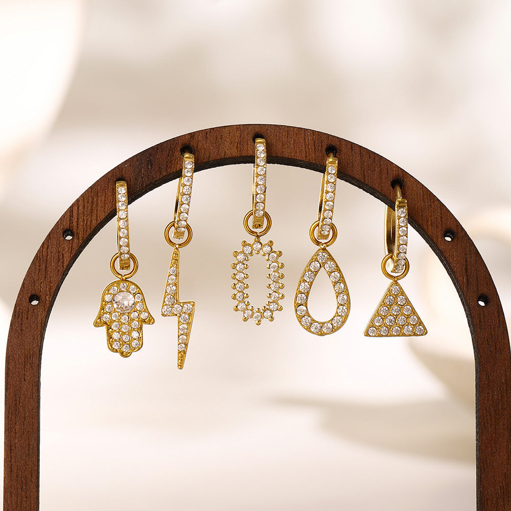 Fashion light luxury butterfly zircon pendant earrings, new hot-selling stainless steel non-fading exquisite earrings collection 99