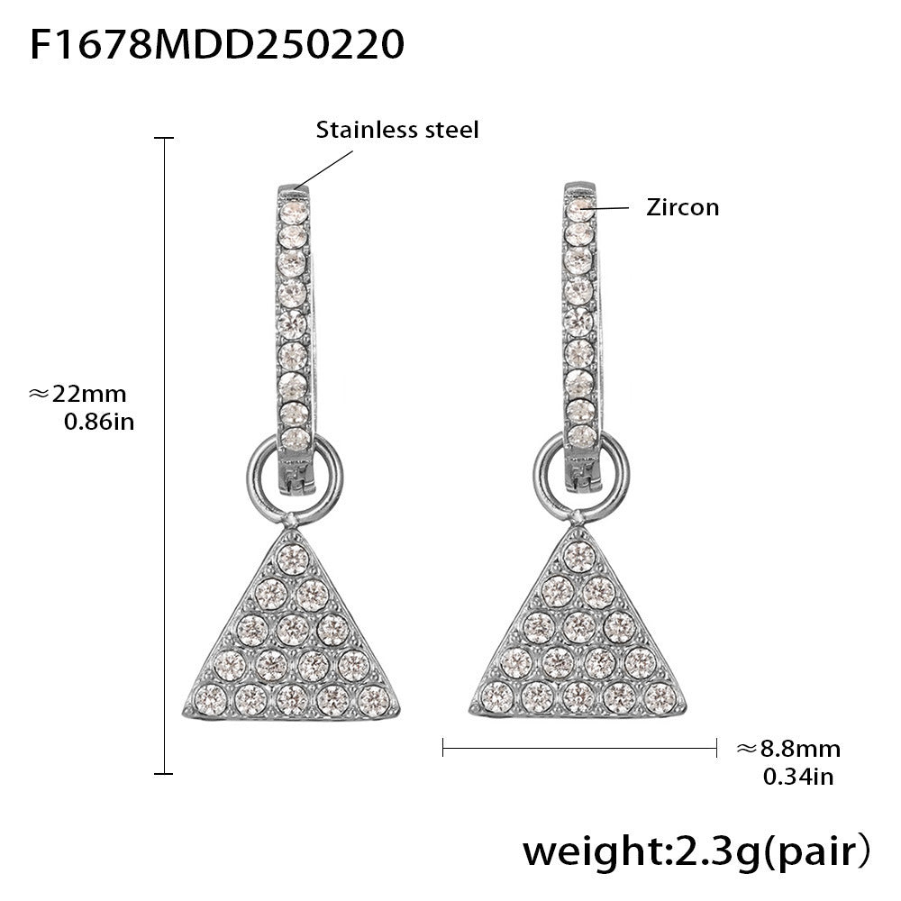 Fashion light luxury butterfly zircon pendant earrings, new hot-selling stainless steel non-fading exquisite earrings collection 99