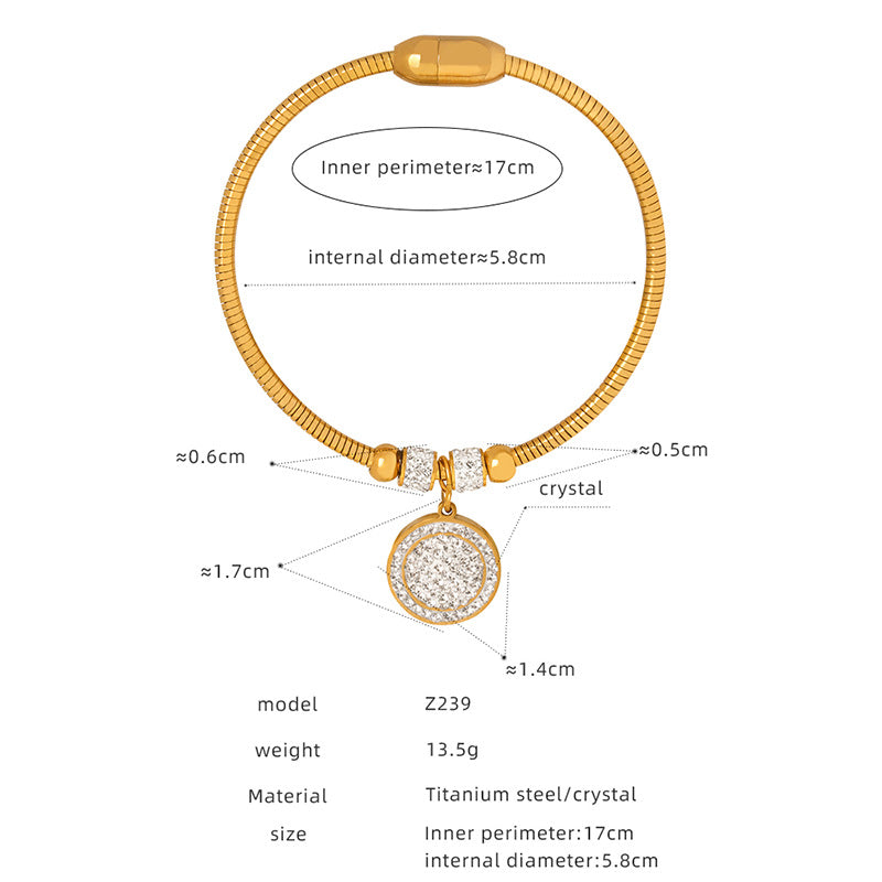 New versatile personality pendant, jewelry, magnetic attraction femininity, electroplating does not fade, titanium steel bracelet jewelry wholesale