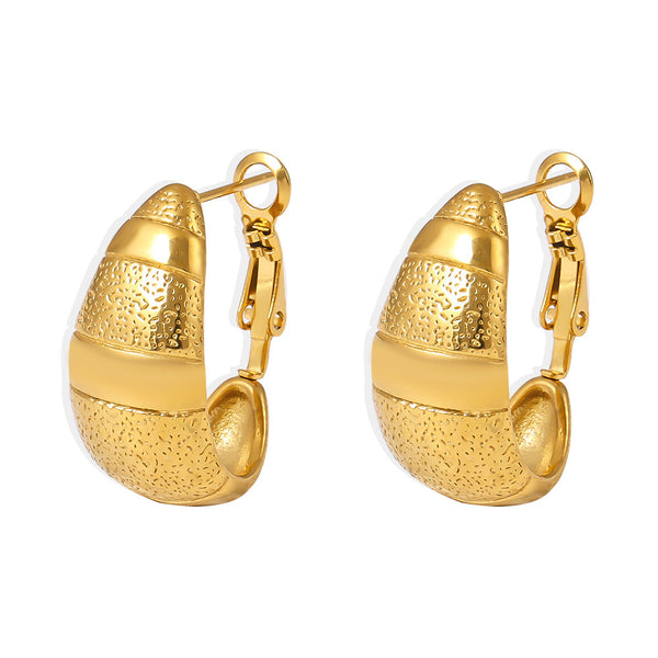 Trendy crescent earrings ear buckles stainless steel plated 18k gold light luxury popular earrings spot 99