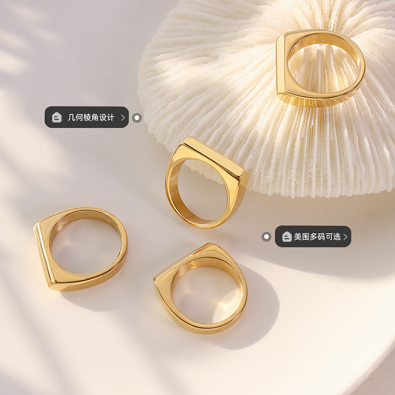 Cold wind retro niche design irregular geometric ring trendy metal hand jewelry A280