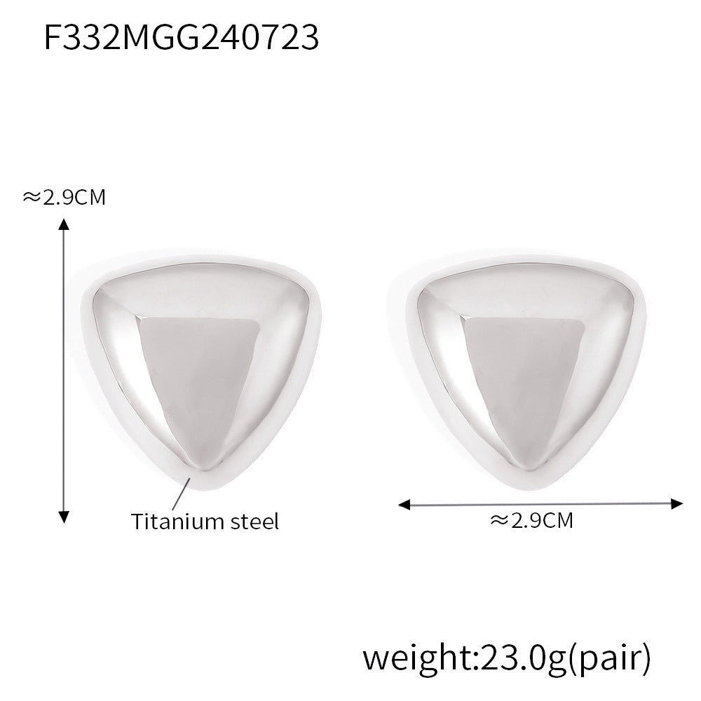 Stainless steel electroplating 18K real gold irregular geometric three-dimensional stud earrings combination factory spot wholesale