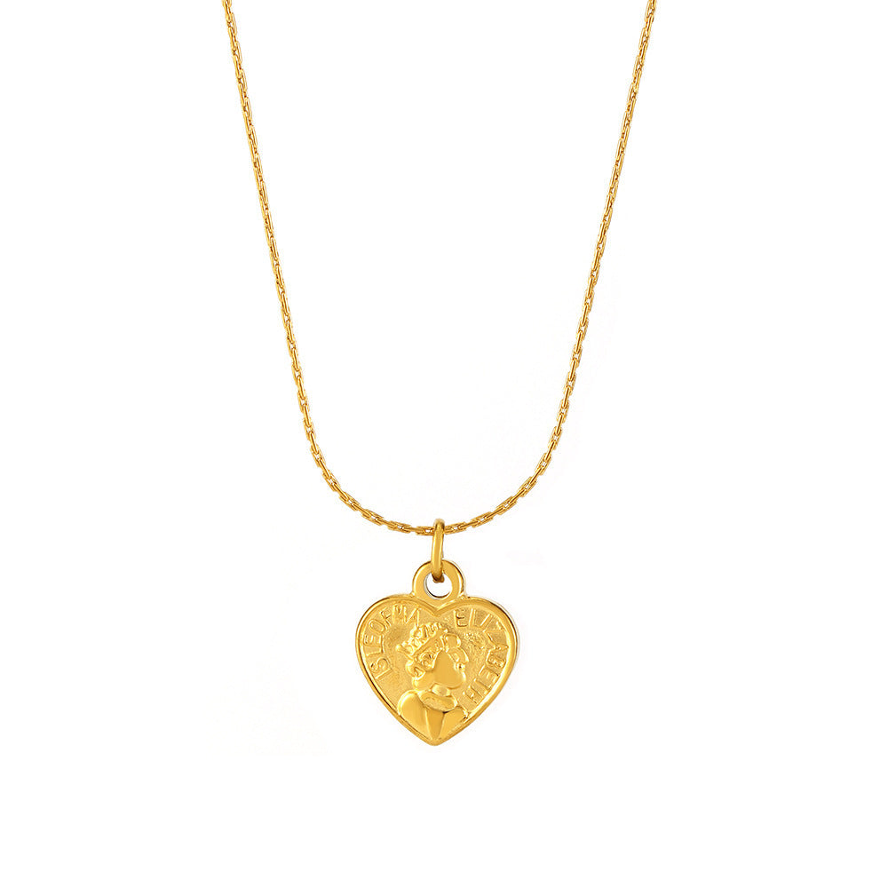 Stainless steel plated 18K real gold ultra-fine S chain love Elizabeth necklace fashion versatile jewelry women's spot