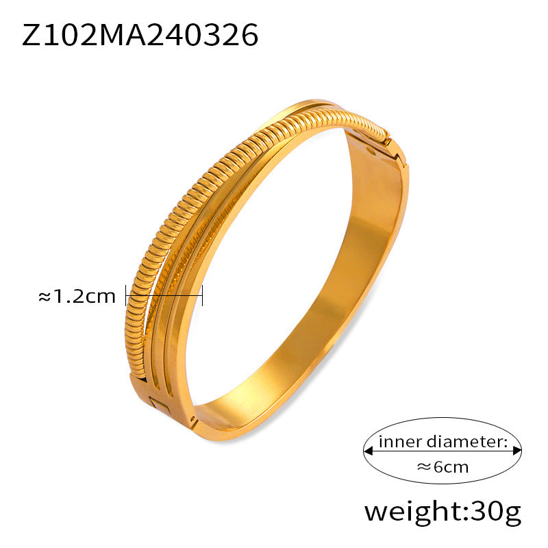 Personalized niche texture design bracelet 18K gold-plated non-fading light luxury temperament jewelry women's wholesale