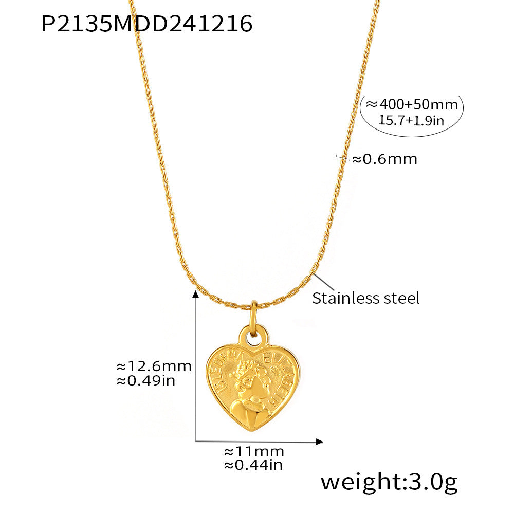 Stainless steel plated 18K real gold ultra-fine S chain love Elizabeth necklace fashion versatile jewelry women's spot